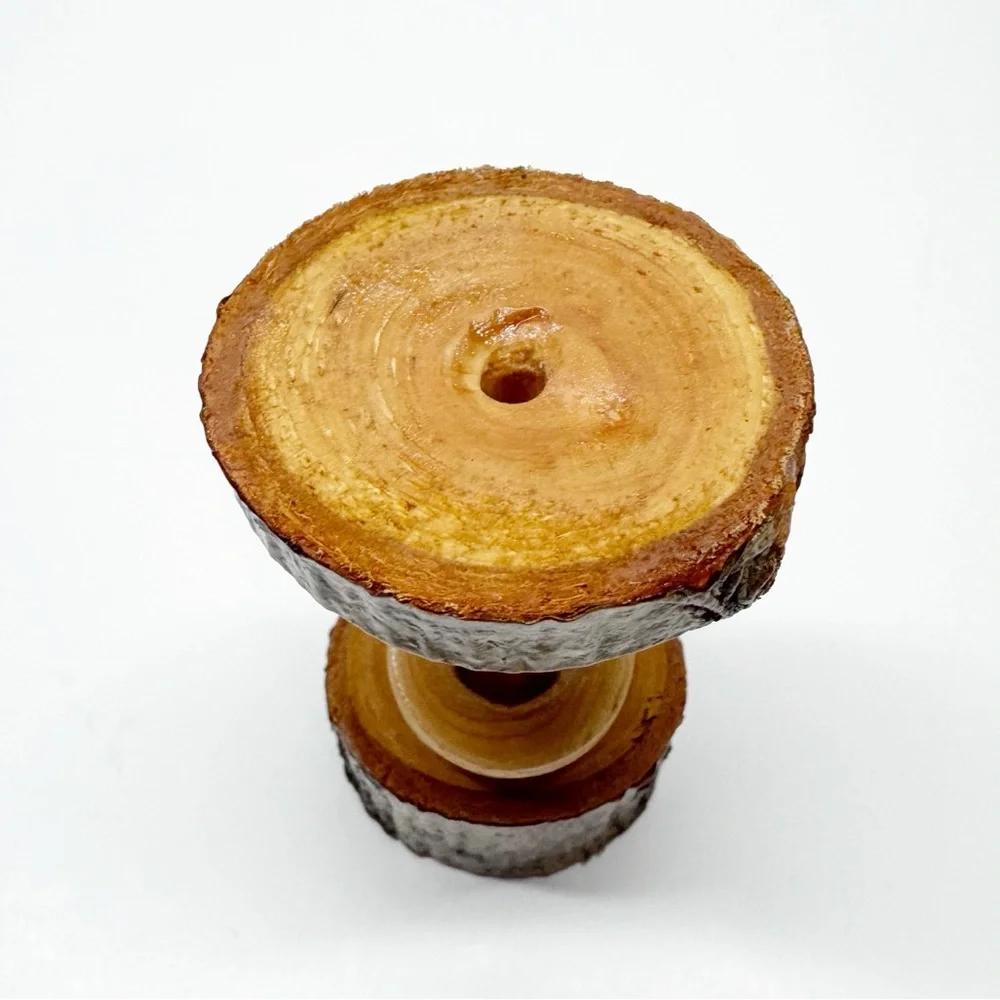 Hand Crafted Wood Spindle Infinity Ring Bud Vase S2